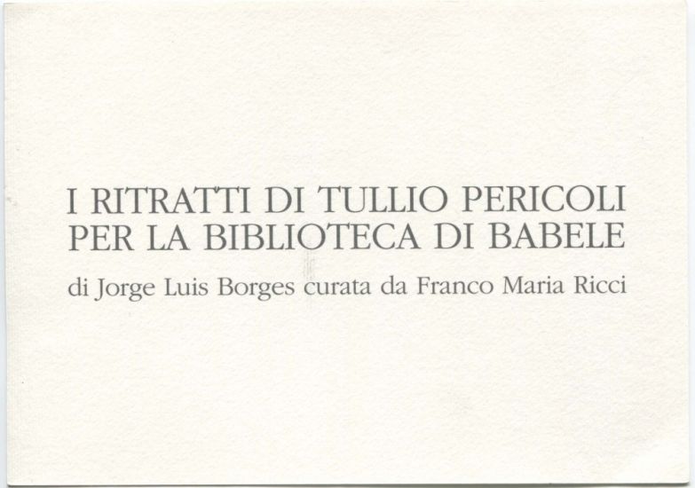 Tullio Pericoli. Biblioteca di Babele - 