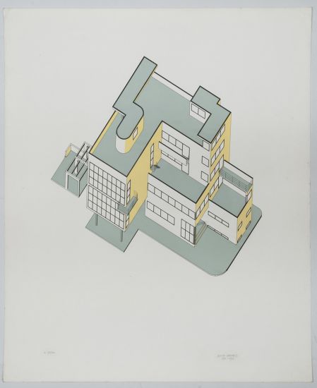 “Antonia Jannone: Una galleria lunga 40 anni” fino al 14 maggio presso l’Ordine degli Architetti - Alberto Sartoris, Casa del pittore Jean-Saladin van Berchem a Parigi, 1930	Serigrafia, 80x67 cm