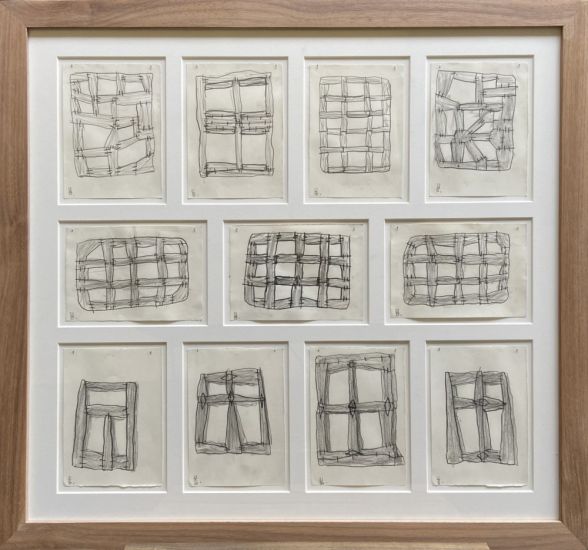 Legni cuciti - Composizione di 11 disegni a matita su carta