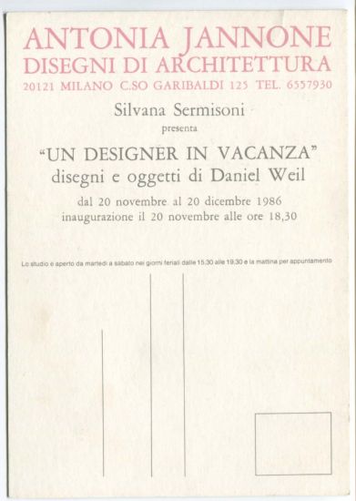 Daniel Weil - un designer in vacanza - 