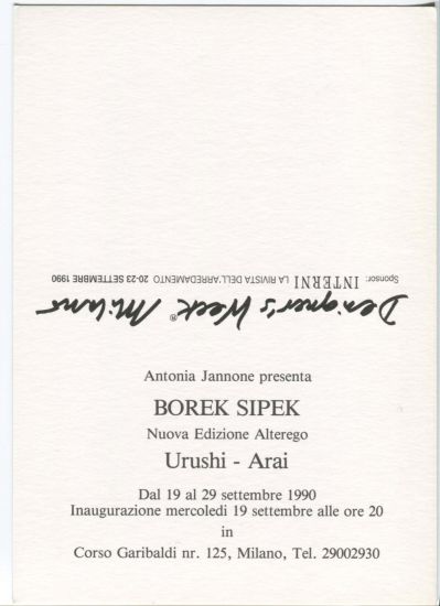 Borek Sipek. Nuova edizione altereg - 