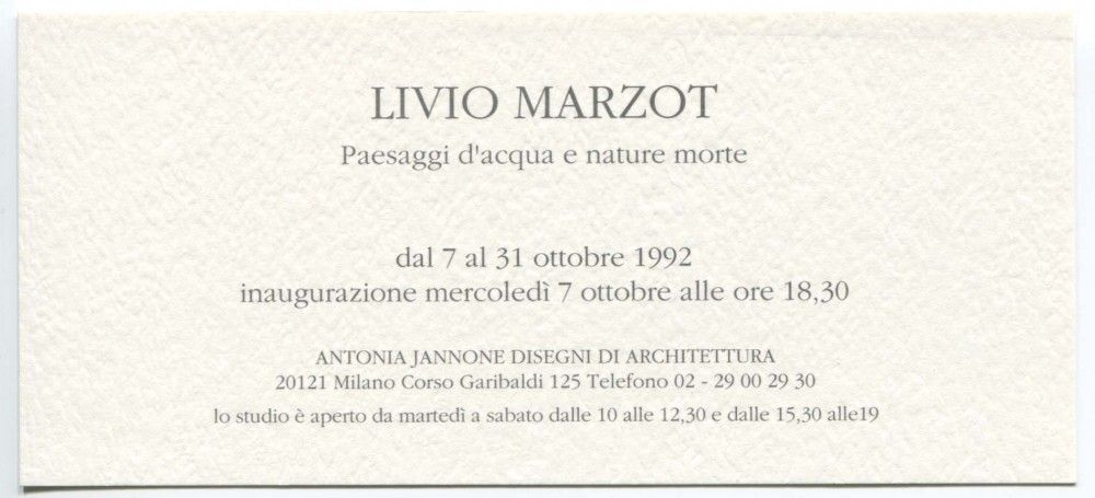 Livio Marzot. Paesaggi d’acqua - 