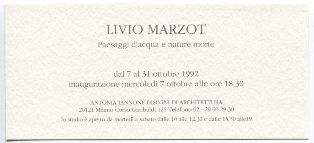 Livio Marzot. Paesaggi d’acqua - 