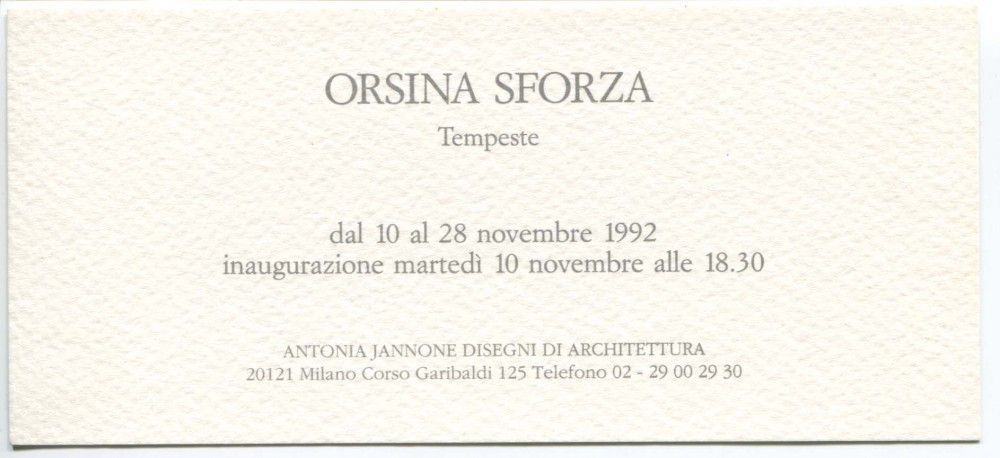 Orsina Sforza. Tempeste - 