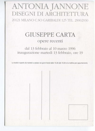 Giuseppe Carta. Opere recenti - 