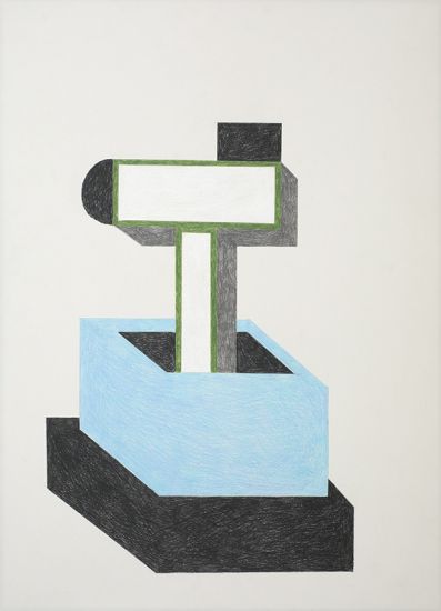 Costruzioni - Nathalie Du Pasquier, Untitled, 2017, matite colorate su carta, cm 50x70