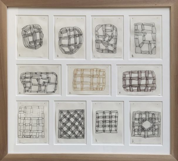 Legni cuciti - Composizione di 11 disegni a matita su carta