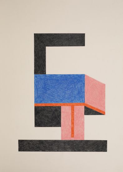 Costruzioni - Nathalie Du Pasquier, Untitled, 2020, matite colorate su carta, cm 50x70