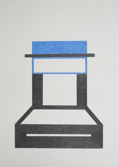 Costruzioni - Nathalie Du Pasquier, Untitled, 2019, matite colorate su carta, cm 50x70