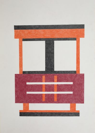 Costruzioni - Nathalie Du Pasquier, Untitled, 2020, matite colorate su carta, cm 50x70