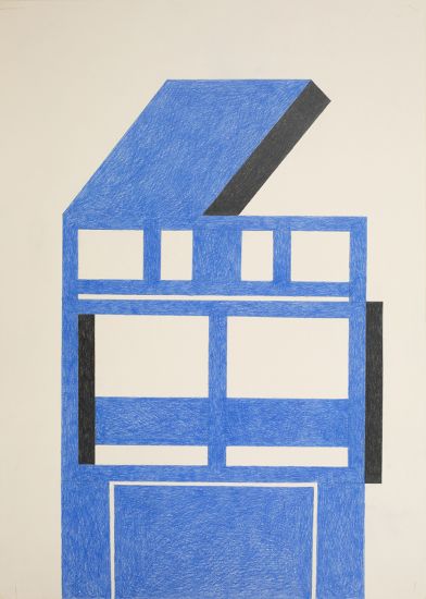 Costruzioni - Nathalie Du Pasquier, Untitled, 2019, matite colorate su carta, cm 50x70