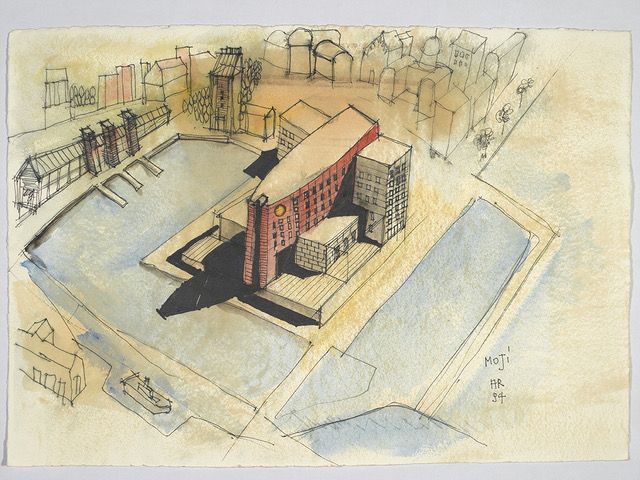 Aldo Rossi - Moji, 1994, acquarello e inchiostro su carta. cm 35,2x50