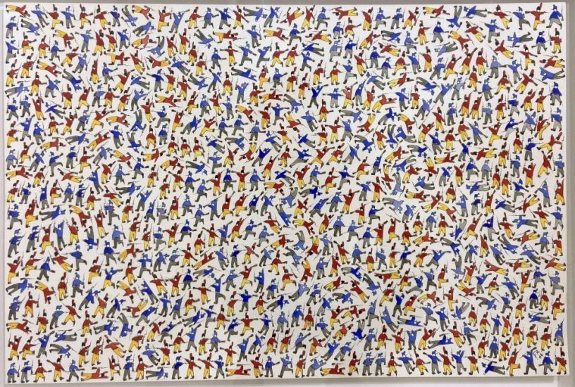 La conquista della tela - Rossi contro blu, 2007,Penna e Acquerello su carta  (66)