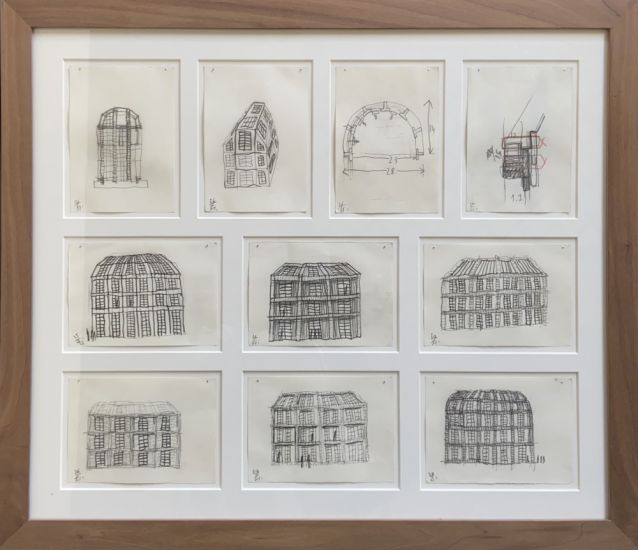 Legni cuciti - Composizione di 10 disegni a matita su carta