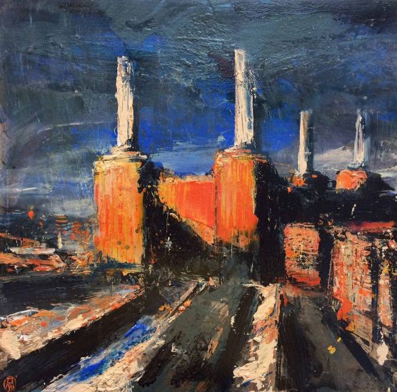 Alessandro Busci - Alessandro Busci, ''Power Station'', smalto su ferro, cm 40x40.