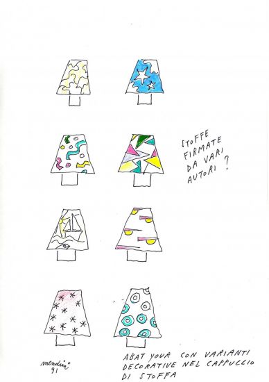 Artissima 2026 - Alessandro Mendini, Disegno di progetto per piccole lampade da comodino Sidecar-Artemide, 1991
pennarello su carta, cm 21x29,7
