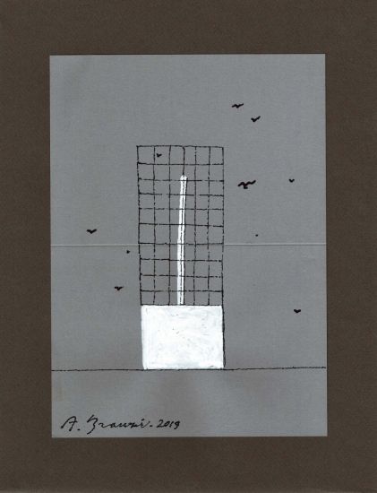 Archetipi - Andrea Branzi, Sketch n. 10, 2019, pennarello su carta, cm 32,5 x 25