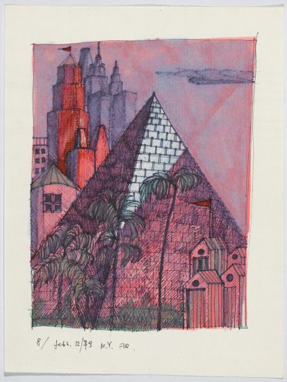 Monumental Memento - Aldo Rossi
Senza titolo, 1979
pennarello su carta, cm 28,5x22