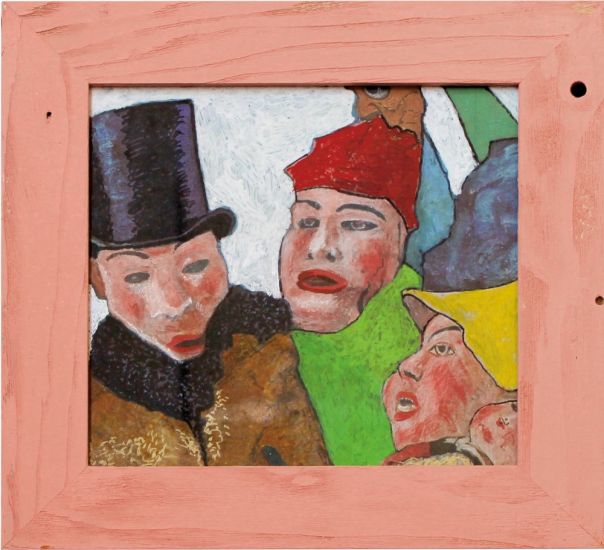 L’architettura appartiene al teatro - Andrea Branzi, ENSOR 4 da particolare “L’intrigo” 1890, 2022, marker on print with painted frame, cm. 30 x 31,5 ©Leone 