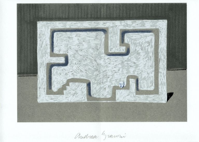 L’architettura appartiene al teatro - Andrea Branzi Barbablu,artist's book with 10 original lithographs for the set design of Bela Bartok’s opera, Lithos Editions, 2002, cm.25x35