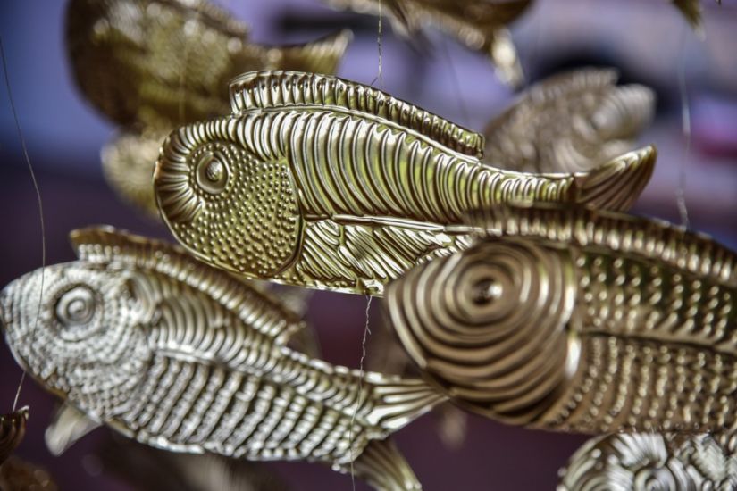 Sott’acqua - Anna De Carlo, Cascata di pesci d'oro, 2016, dettaglio