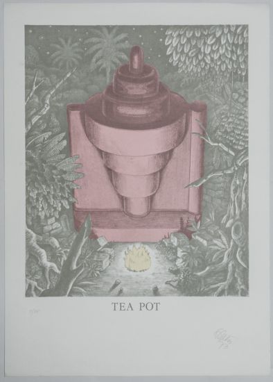 Ettore Sottsass Jr - Tea Pot, Litografia, cm. 70x50, tiratura 80