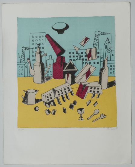 Aldo Rossi - Architetture Assassinate, 1981, litografia 50/80