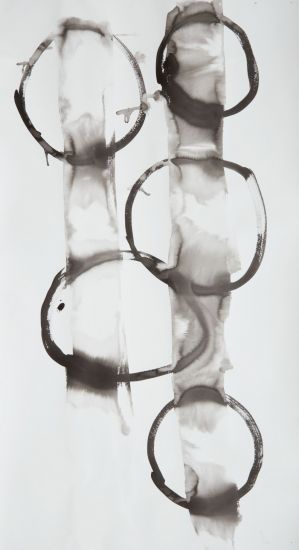 HALF EARTH - Steven Holl, Half Earth. Large ink wash painting, I_06 2023, cm. 76.2 x 142.2 © Silvia Sirpresi