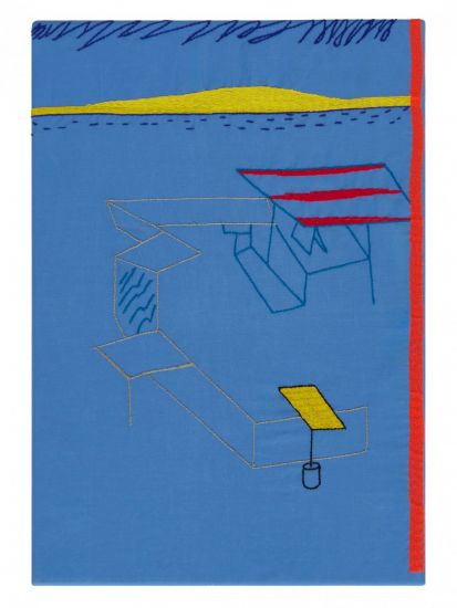 ABOUT NOW - Beppe Caturegli, BC109 24 B, 2024, Ricamo policromo su tela di cotone, cm 50x35