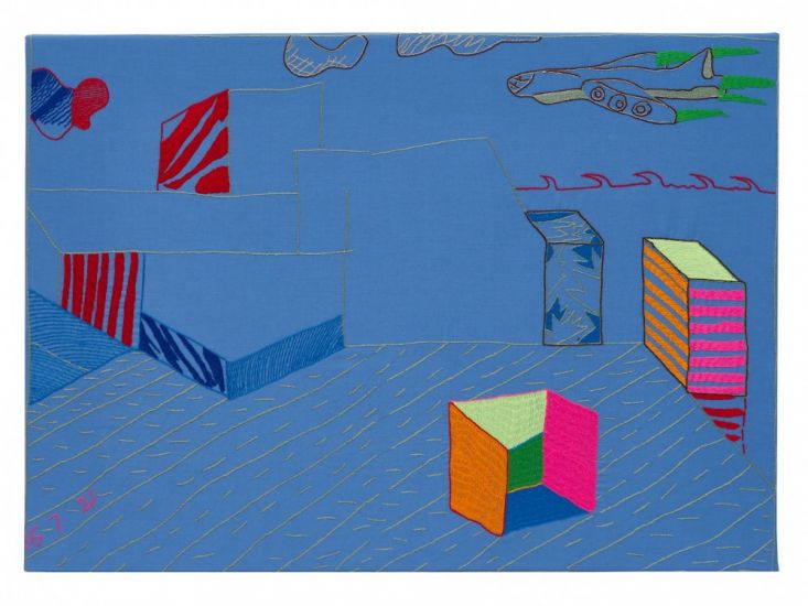 ABOUT NOW - Beppe Caturegli, BC 57 21 B, 2024, Ricamo policromo su tela di cotone, cm 50x70