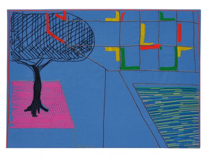 ABOUT NOW - Beppe Caturegli, BC 910 21 B, 2024, Ricamo policromo su tela di cotone, cm 50x70