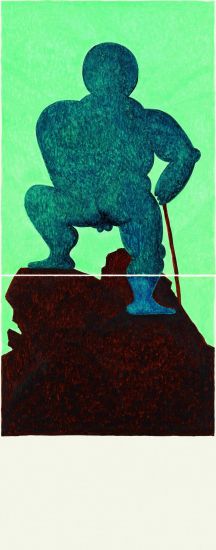 Fat Boy - Caspar, 2019, acquerello su carta, cm 71 x 28