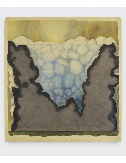 Una festa per l’architettura: modelli, pensieri e disegni - Gaetano Pesce, Church of solitude basin receiving the water drop, 1977, pastello su carta, 160 x 150 cm