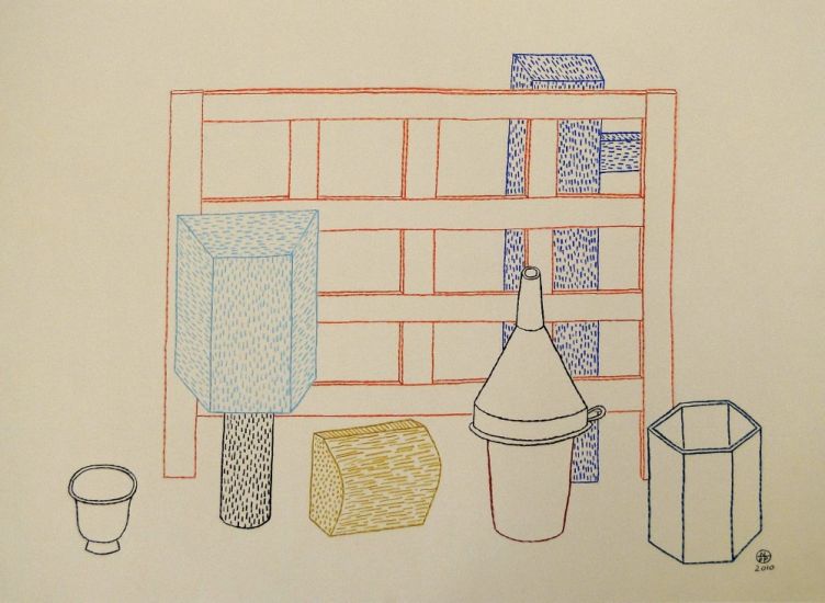 Disegni - Nathalie Du Pasquier, senza titolo, 2010, matite su carta, cm 50x70