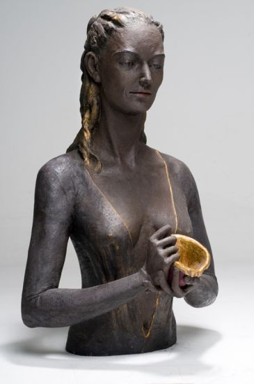 Claudia Marchetti - Claudia Marchetti, Donna in nero, Terracotta policroma