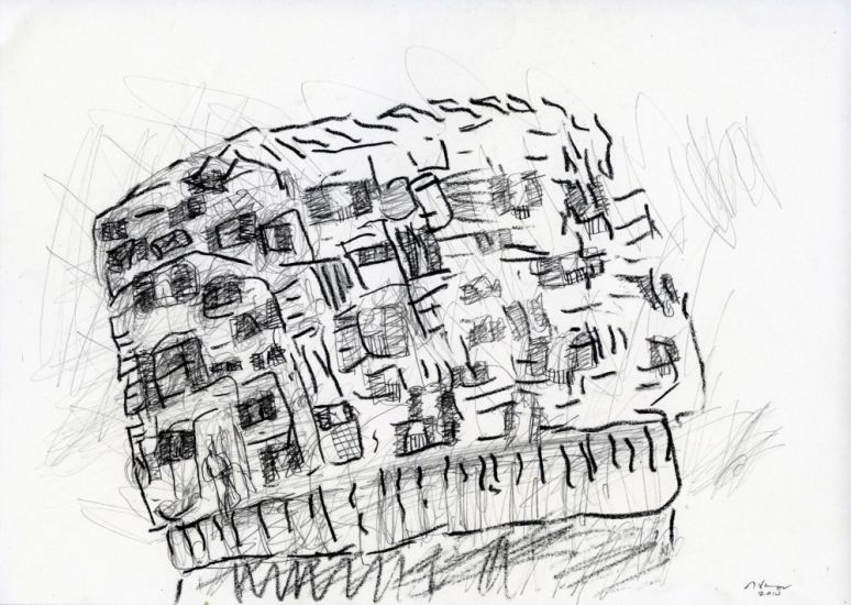 Baracche e baracchette - Studioper baracche, disegno 44, matita su carta, 21x29.7 cm, 2014
Disponibile
