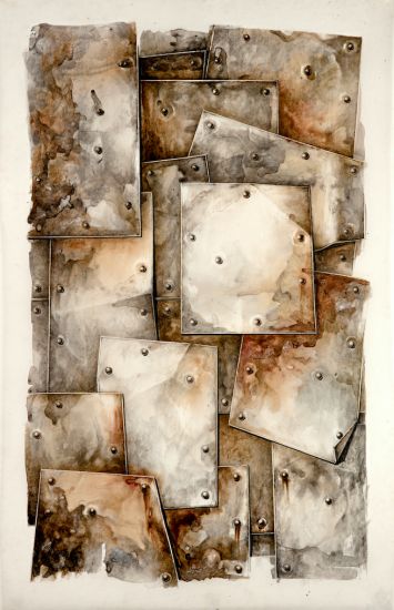 Una festa per l’architettura: modelli, pensieri e disegni - Gaetano Pesce, Finitura di muro Casa Hubin, 1988 inchiostro su carta da lucido, 69 x 107 cm