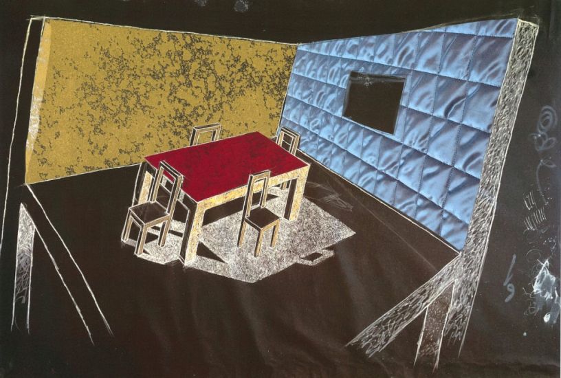 Interni Morbidi - Studio preparatorio per arazzo n. 8, 2021 tecnica mista su carta cm.29,5x42