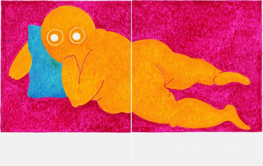 Fat Boy - Francois, 2019, acquerello su carta, cm 35,5 x 28