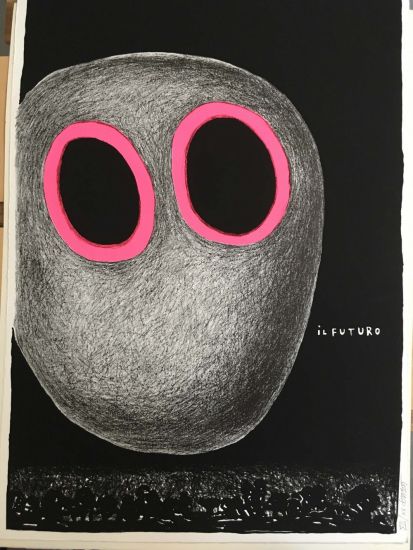 Souvenir Sottsass - Il futuro, 2002, litografia, cm 70 x 50