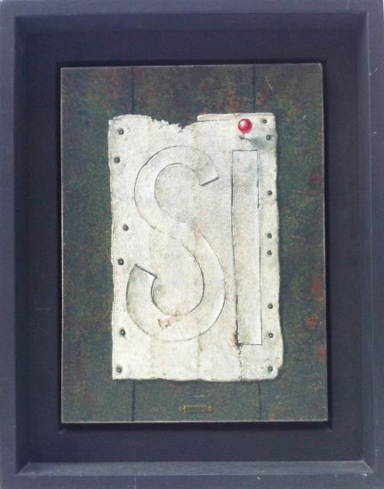 Armodio - Il si, olio su tavola, 2003, cm 20 x 15