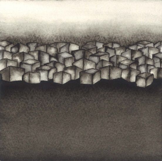 Marco Palmieri - Marco Palmieri, Ombra, citta, 2010, acquerello su carta, cm 12,5 x 12,5