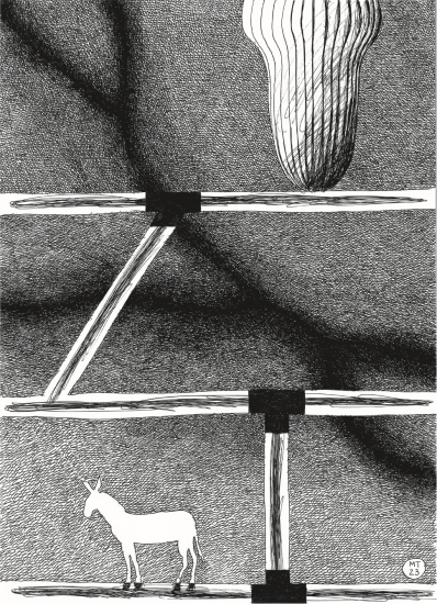 Barricades - Mario Trimarchi, Barricade 16, 2023, china su carta, 25x 34,5 cm