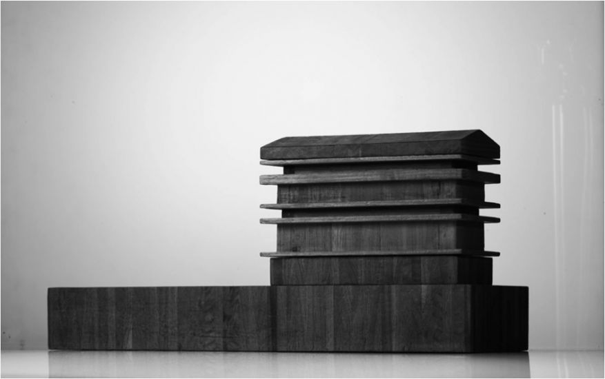 Michele De Lucchi - Michele De Lucchi, Baracca da muro 12, 2014, legno di noce, 15x51x23 cm.