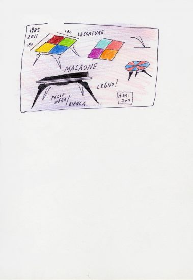 Paesaggi urbani - estesa fino al 5 novembre - Mendini, Macaone, Zabro-Zanotta 1985-2011, 2011, cm 29,7x21_disegno a matita colorata e pennarello