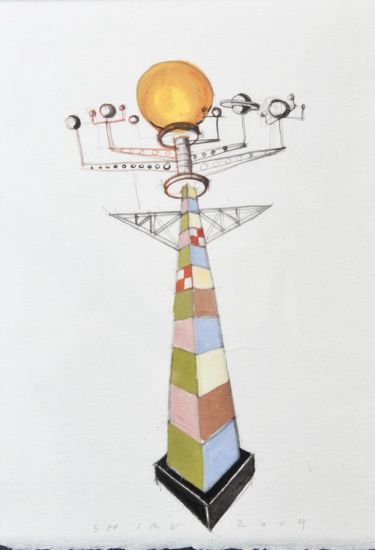 Peter Shire - Universe,	2004, matita e gouache su carta, 22.5x15.5 cm