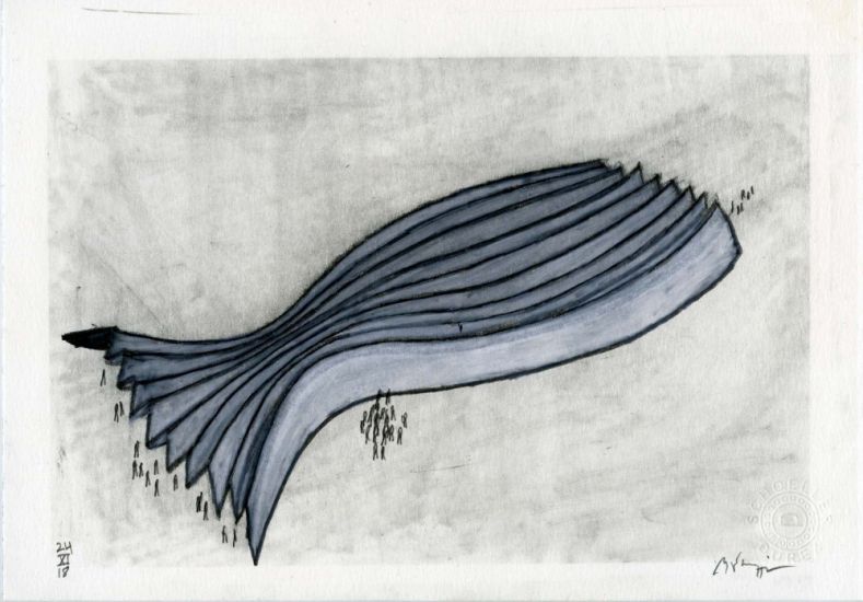Pesci - Michele De Lucchi, Pesce, 2018, matita su carta, cm 14,8x21