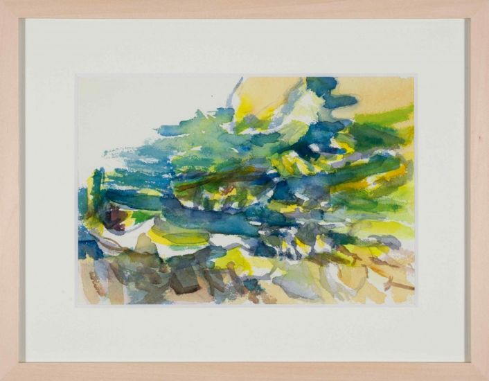 a Pietrasanta con Roberto Sambonet - Ischia, 1984, acquarello, cm 31 x 40 con cornice, ph. Alice Fiorilli