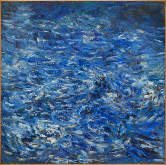 a Pietrasanta con Roberto Sambonet - Mare, olio su tela, cm 100 x 100, ph. Alice Fiorilli