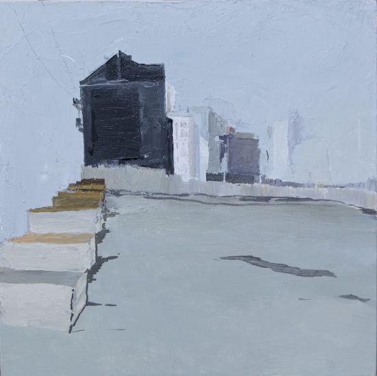 Paesaggi urbani - estesa fino al 5 novembre - Velasco Vitali, Scala b, 2011, olio su tela, cm 60 x 60